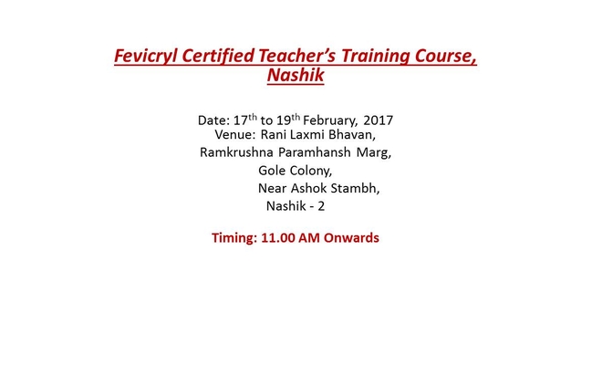 Fevicryl Certified Teachers Training Course Nashik