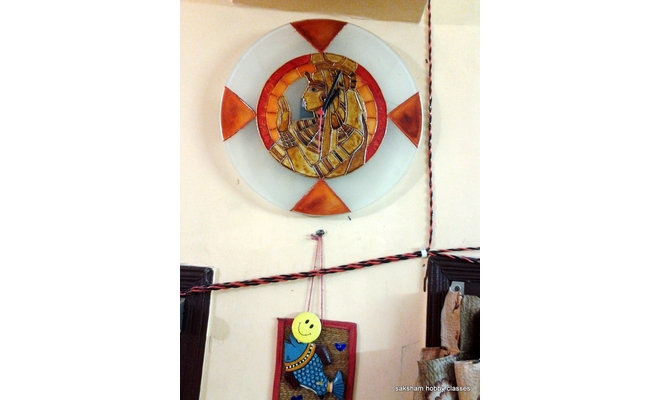 COFFEE PAINTING GLASS WALL CLOCK  WORKSHOP