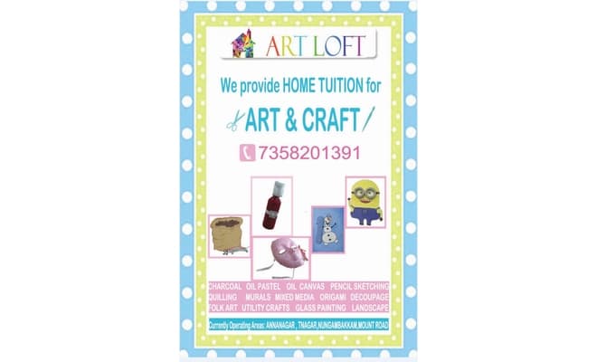 HOME TUITION FOR ART AND CRAFT CLASSES EXCLUSIVELY FOR KIDS