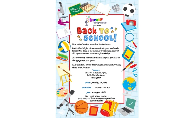 Back to School Art and Craft Workshop