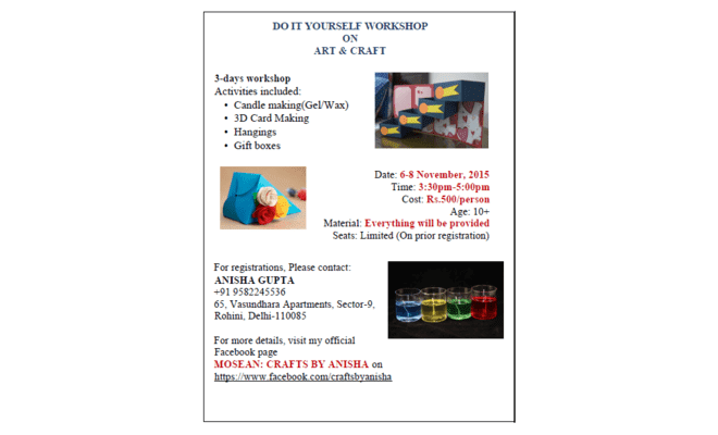 Art and Craft Workshop for Diwali Festival