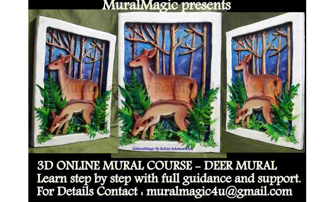 MuralMagic presents MOTHER AND BABY DEER MURAL