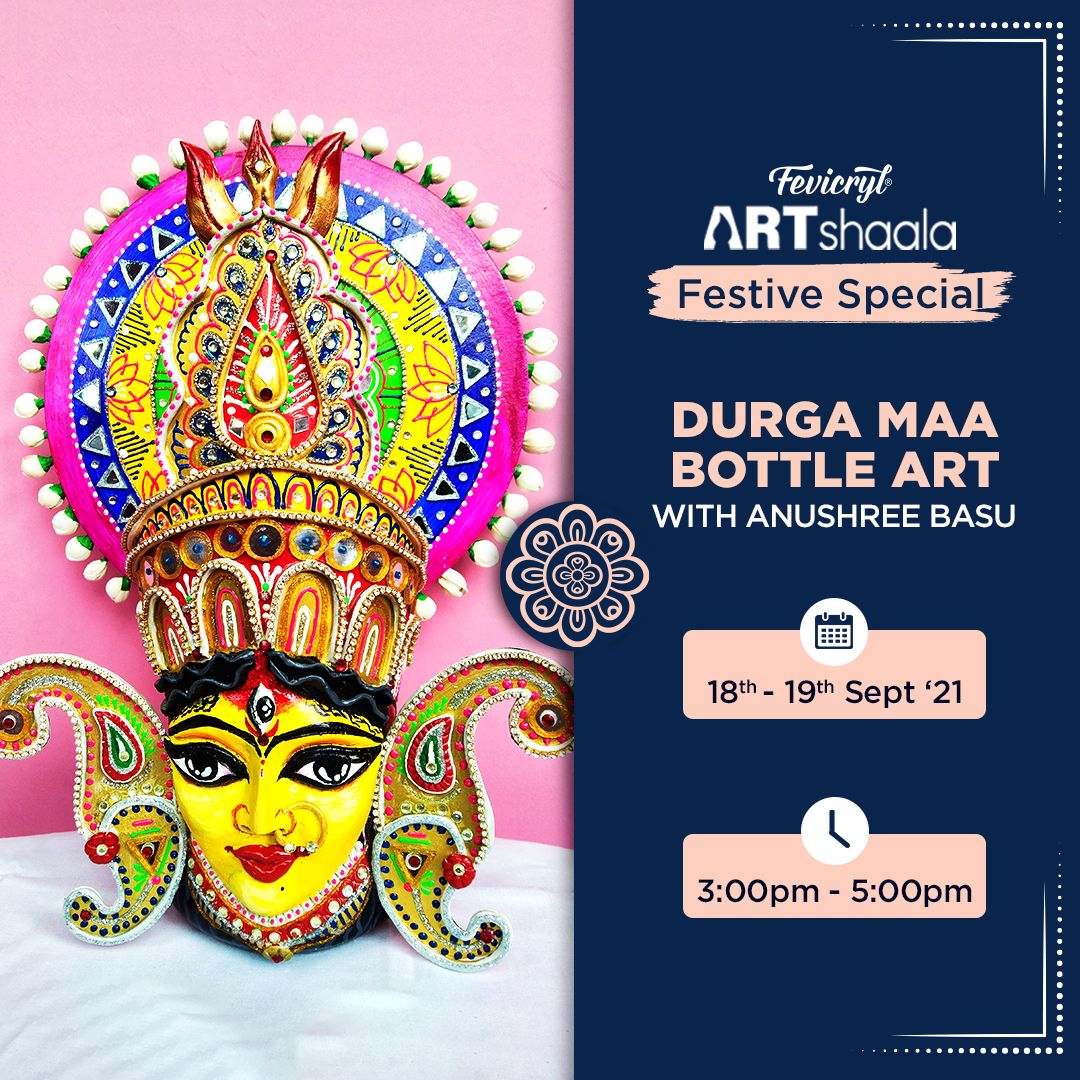 Durga Maa Bottle Art